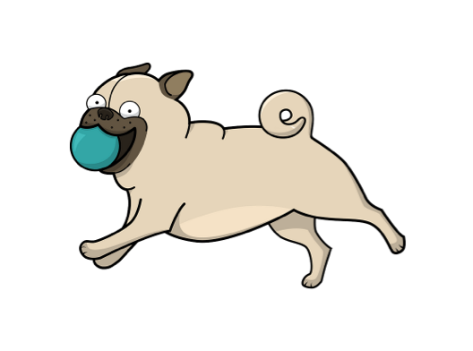 pug cartoon character